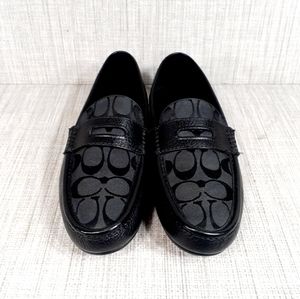 Coach Black Loafers with Signature Pattern
